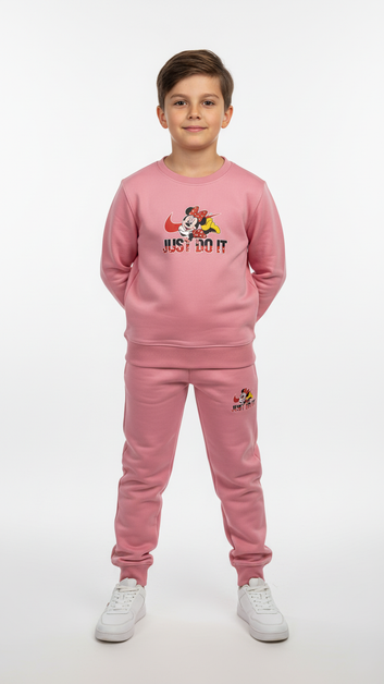JDI Baby Pink Sweatshirt Suit with Trouser for Girls and Boys