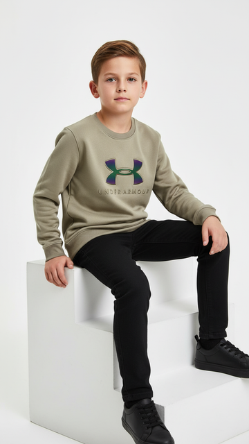 Boys Khaki UA Shine Fleece Sweatshirt