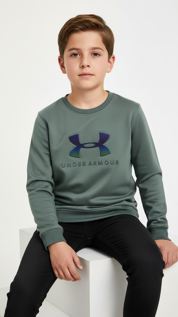 Trendium Boys Sage Green UA Shine Fleece Sweatshirt