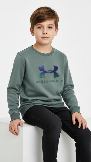 Trendium Boys Sage Green UA Shine Fleece Sweatshirt