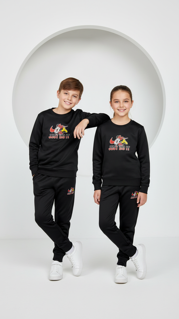 JDI Black Sweatshirt Suit for Boys and Girls with Trouser