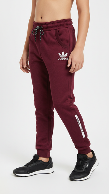 ADI Mehroon Trouser Pants for Kids- Premium Kitonic Fleece