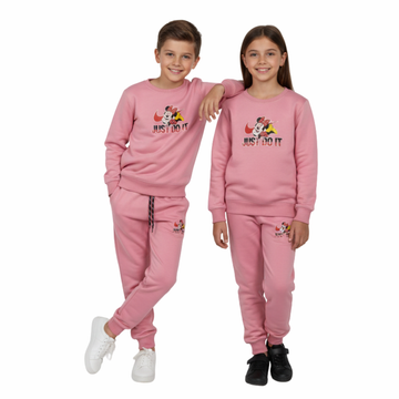 JDI Baby Pink Sweatshirt Suit with Trouser for Girls and Boys