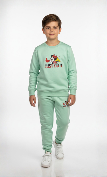 Kids Mint Green "JDI" Minnie Mouse Sweatshirt & Trouser Set